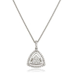 Trillion Shape Halo Cluster Pendant and Chain 0.40ct