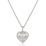 Heart Shape Halo Cluster Pendant and Chain 0.50ct