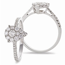 Pear Shape Cluster Ring 0.60ct