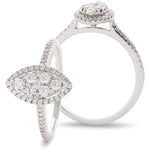 Marquise Shape Cluster Ring 0.55ct