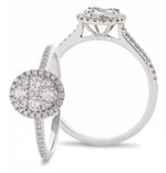 Oval Shape Cluster Ring 0.40ct