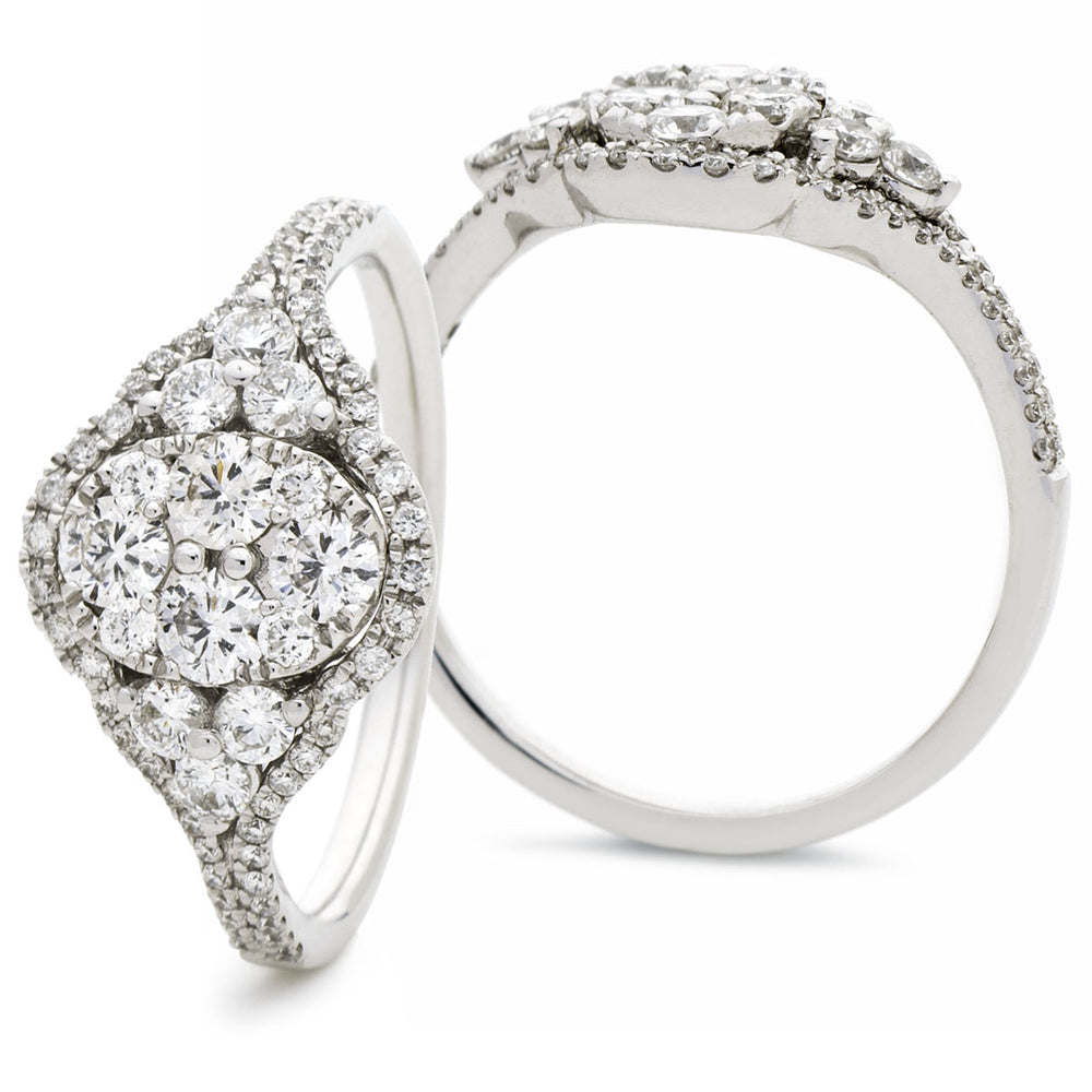 Oval Halo Cluster Ring 0.80ct
