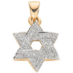 9ct Yellow Gold 0.15ct Diamond Star of David Pendant