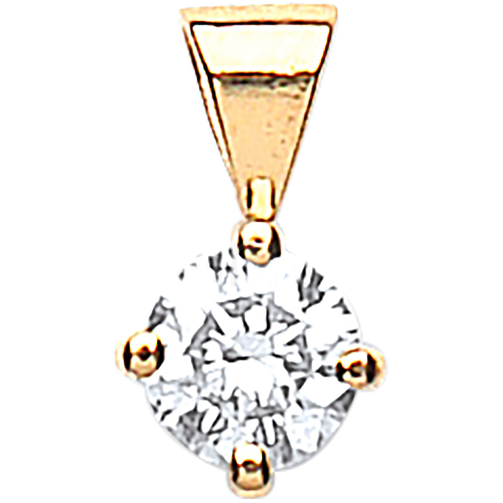 18ct Yellow Gold 0.35ct Claw Set Diamond Pendant