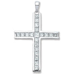 18ct White Gold 1.17ct Princess Cut Diamond Cross