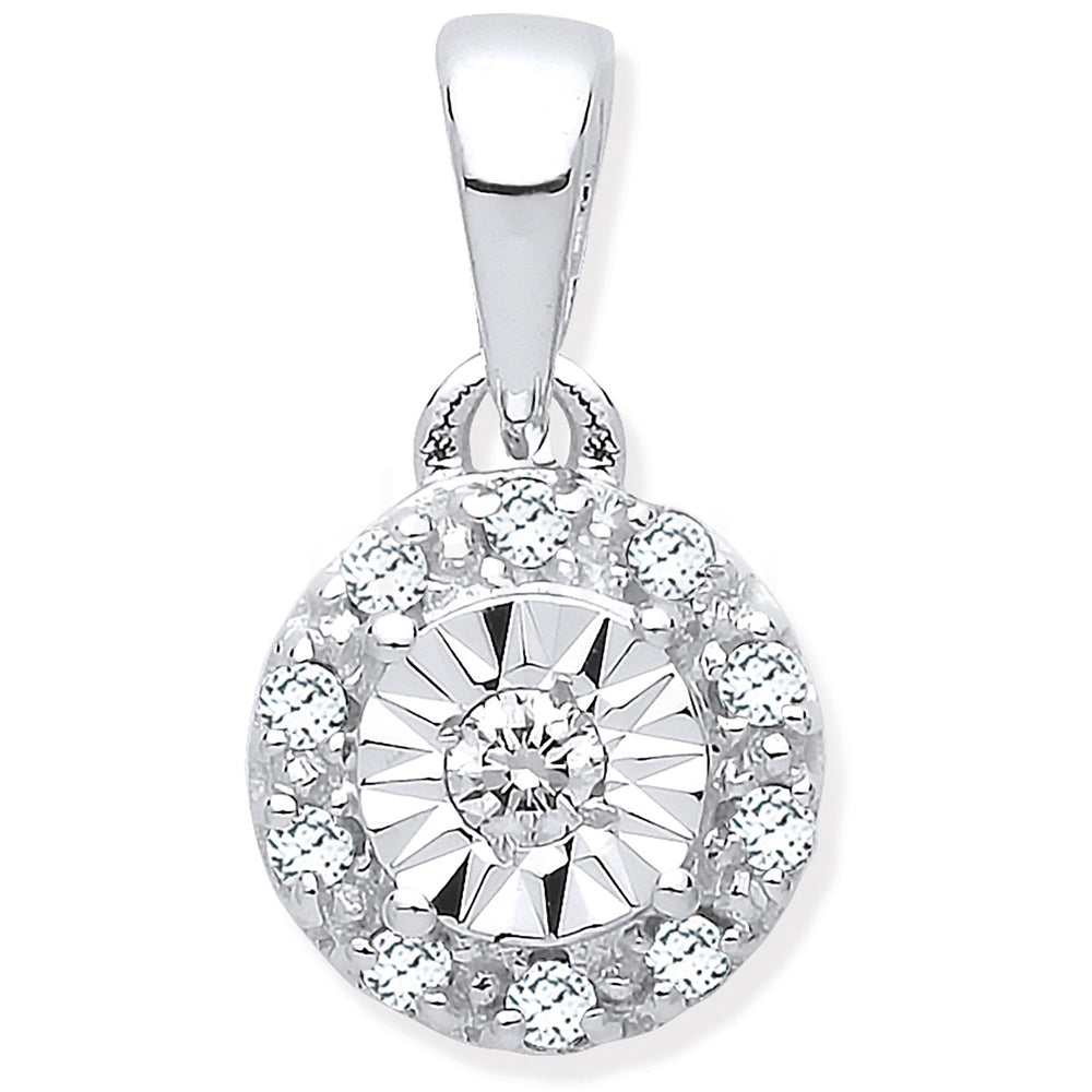 9ct White Gold 0.07ct Diamond Pendant