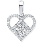 9ct White Gold 0.33ctw Heart Diamond Pendant