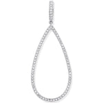 9ct White Gold 0.23ct Pear Shaped Drop Pendant