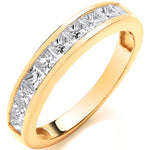 18ct Yellow Gold 1.00ctw Princess Cut Diamond Eternity Ring