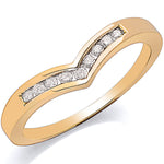 9ct Yellow Gold 0.15ct Diamond Wishbone Ring