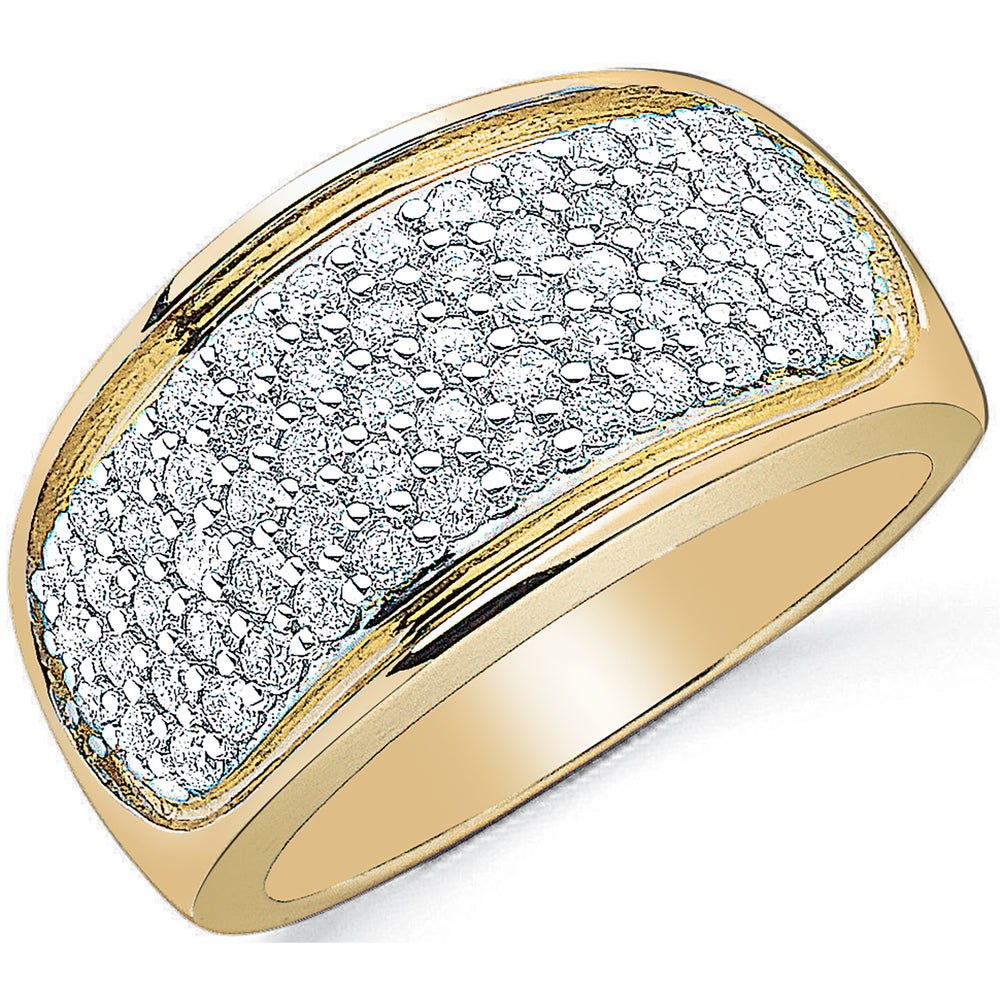 9ct Yellow Gold 1.00ctw Diamond Bombay Ring