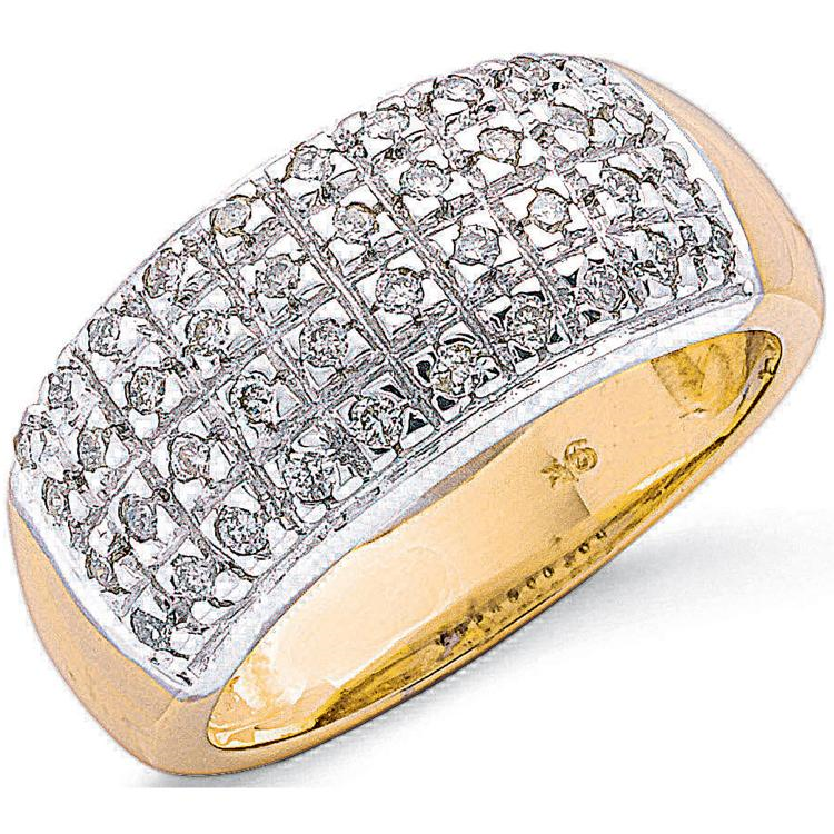 9ct Yellow Gold 0.50ctw Diamond Bombay Ring