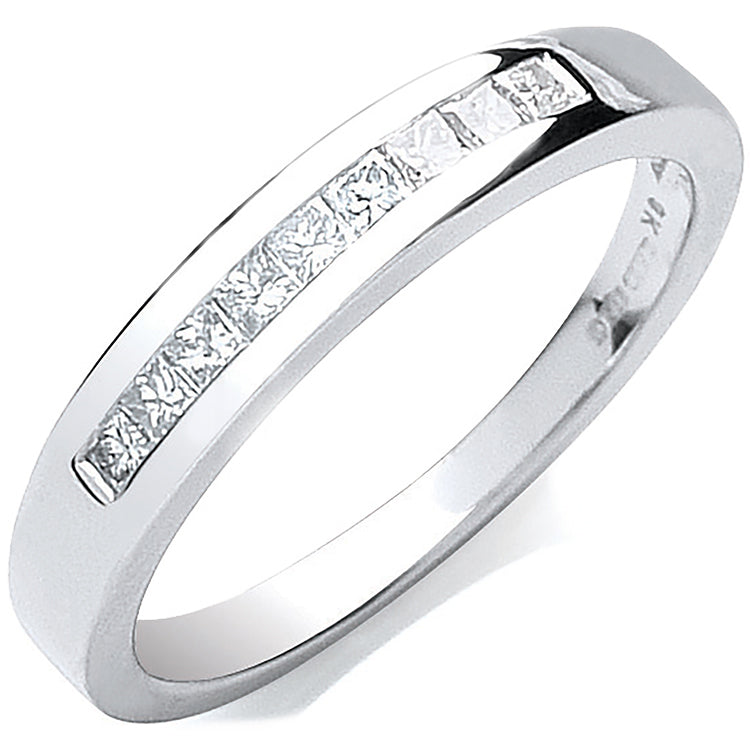 9ct White Gold 0.25ct Princess Cut Diamond Eternity Ring