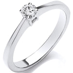 9ct White Gold 0.15ct Diamond Engagement Ring