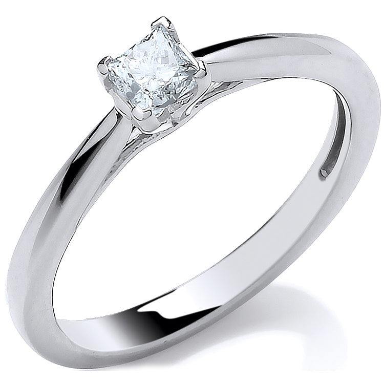 18ct White Gold 0.50ct 4 Stone Princess Cut Diamond Engagement Ring18ct White Gold 0.25ct Princess Cut Diamond Engagement Ring