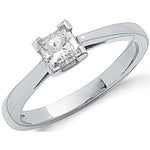 Platinum 0.50ct G/H-Si Princess Cut Diamond Engagement Ring