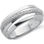 9ct White Gold 0.12ct Diamond Crossover Ring