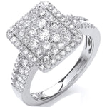 18ct White Gold 1.00ct Diamond Dress Ring