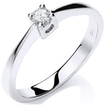 9ct White Gold 0.10ct Solitaire Ring