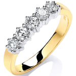 9ct Yellow Gold 0.50ct 5 Stone Diamond Eternity Ring