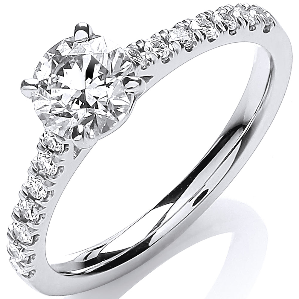 18ct White Gold 0.90ctw Certificated Engagement Ring