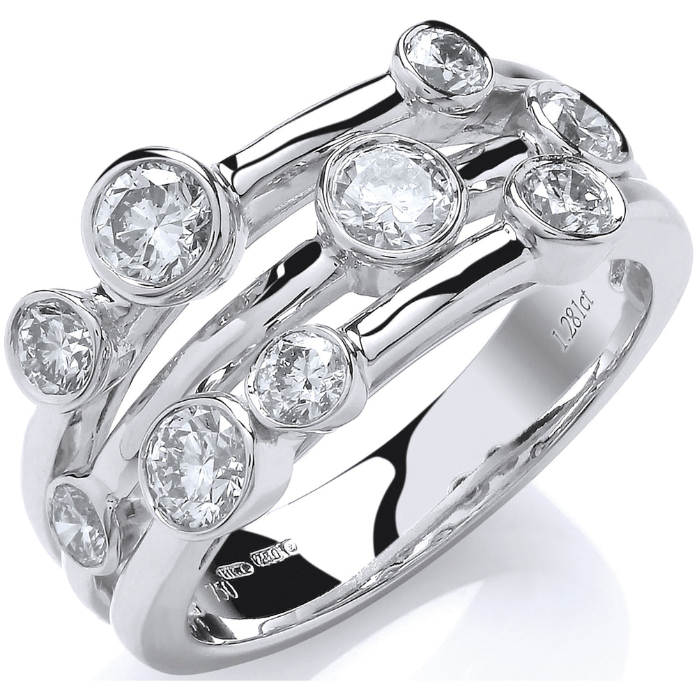 18ct White Gold 1.30ct GH-SI Diamond Dress Ring