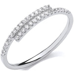 9ct White Gold 0.16ct Crossover Dress Ring