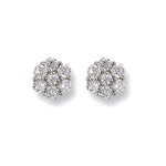 9ct White Gold Cubic Zirconia Cluster Stud Earrings
