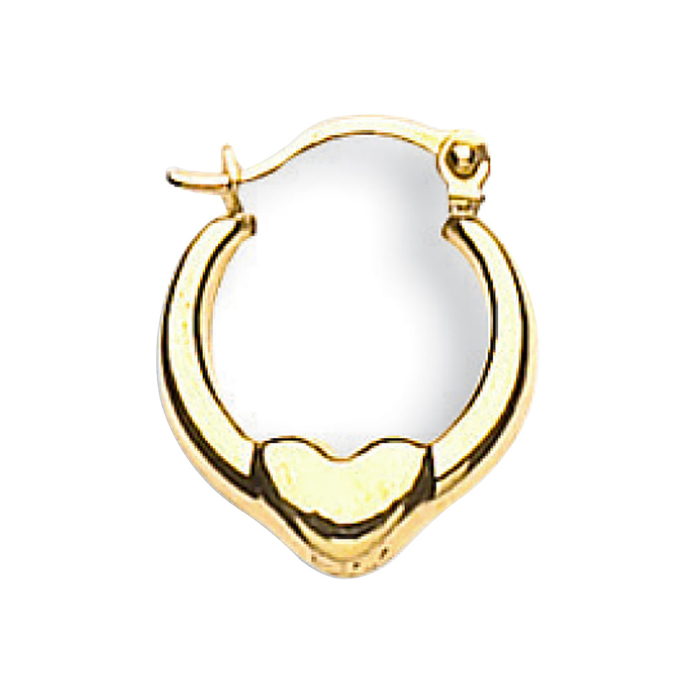 9ct Yellow Gold Heart Creole