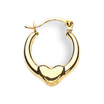 9ct Yellow Gold Heart Creole