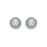 9ct White Gold Halo Stud