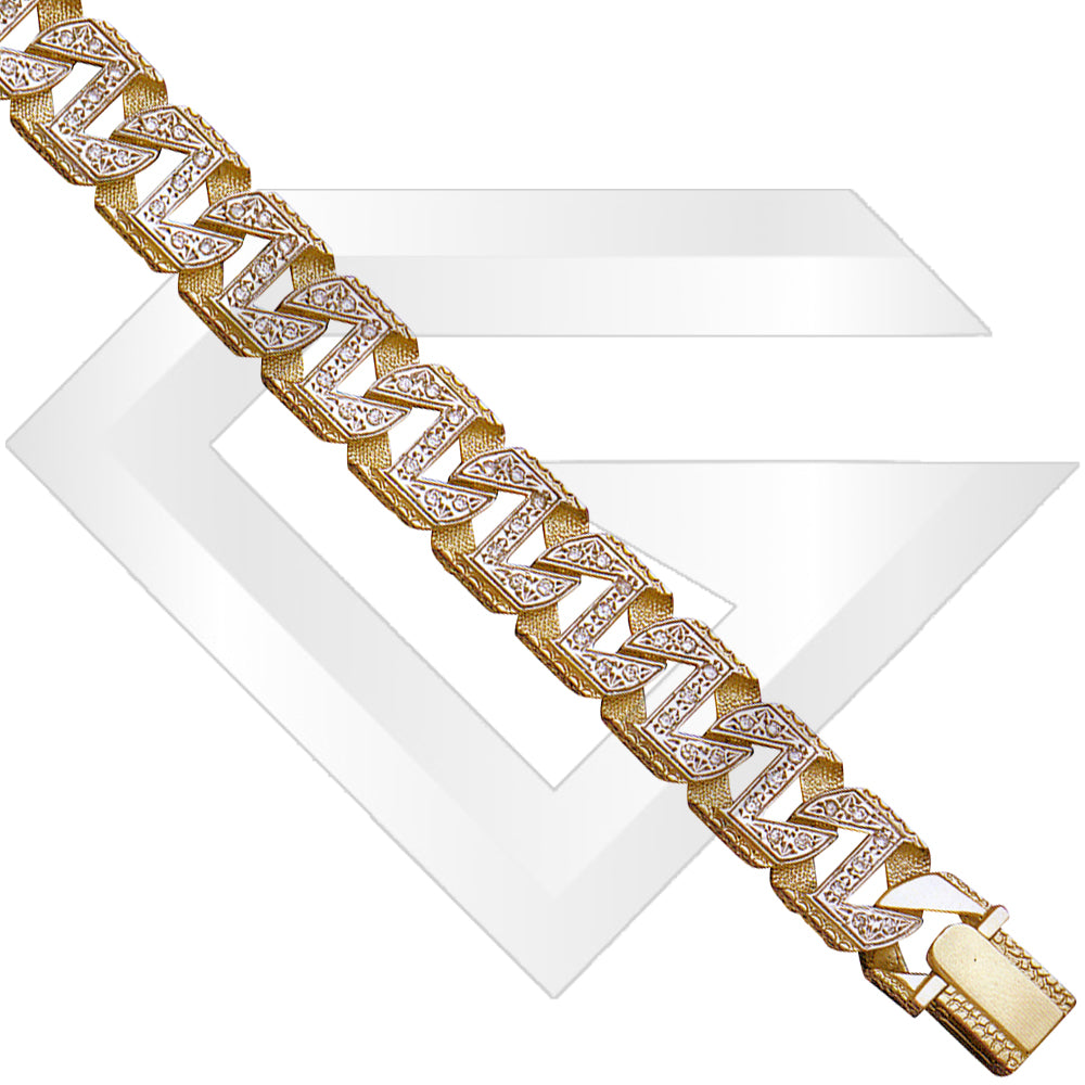 9ct Larnaca Cubic Zirconia Gold Chain / Bracelet (Gauge 4)