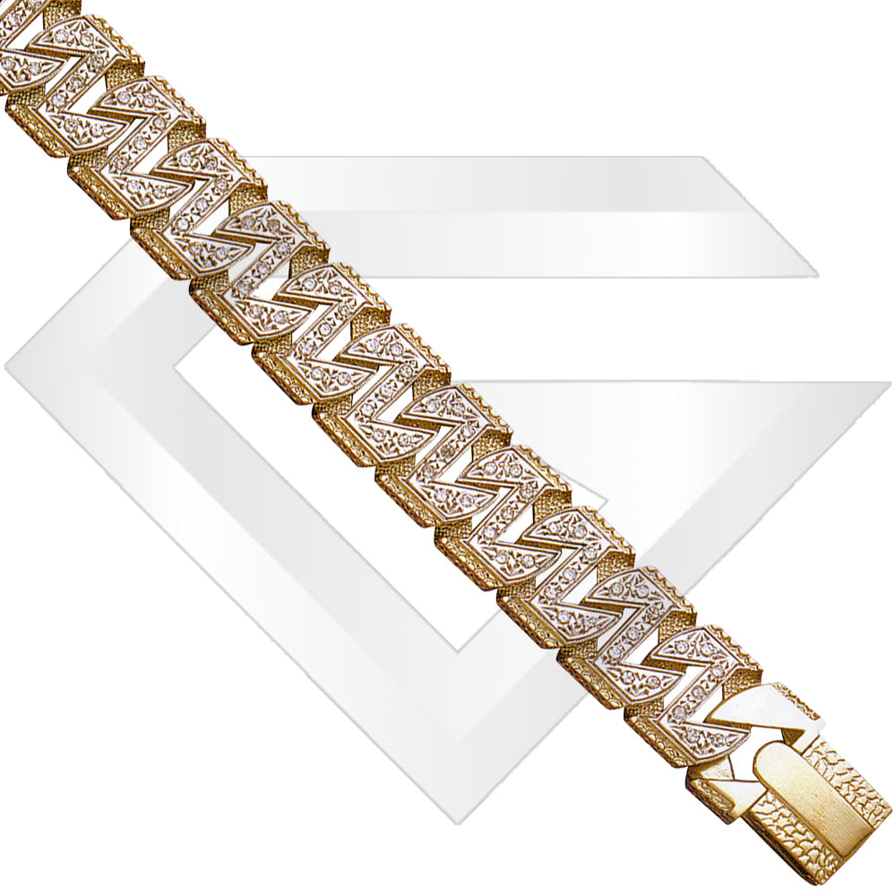 9ct Larnaca Cubic Zirconia Gold Chain / Bracelet (Gauge 5)