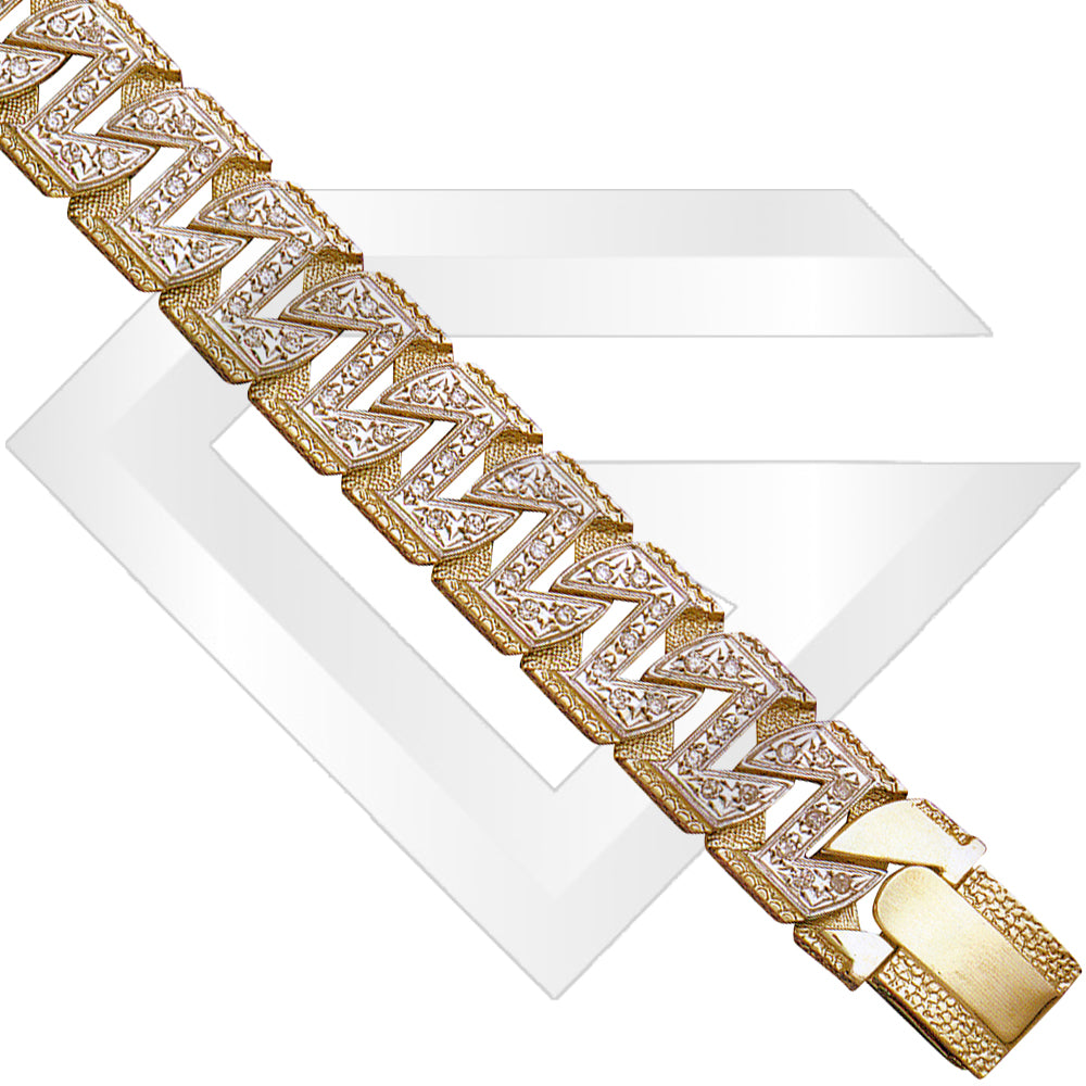 9ct Larnaca Cubic Zirconia Gold Chain / Bracelet (Gauge 6)