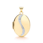 9ct Yellow Gold Oval Shaped Locket with Diamond