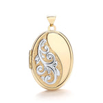 9ct Yellow & White Gold Oval Shaped Locket