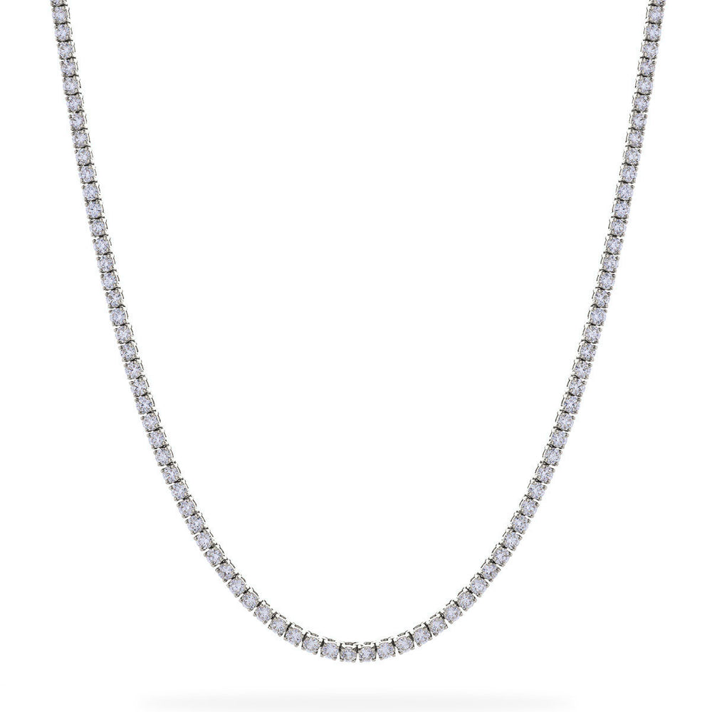 Straight Four Claw Diamond Tennis Necklace 13.25ct