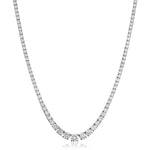 Graduated Four Claw Diamond Tennis Necklace 7.35ct