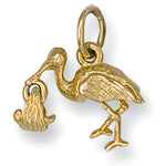 9ct Yellow Gold Stork Pendant