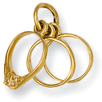 9ct Yellow Gold Wedding Ring Set Pendant