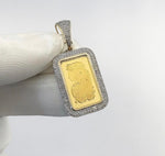 Diamond Gold Bar Casing Pendant (with 24k bar)
