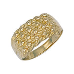 9ct Yellow Gold Light Weight 4 Row Keeper Ring