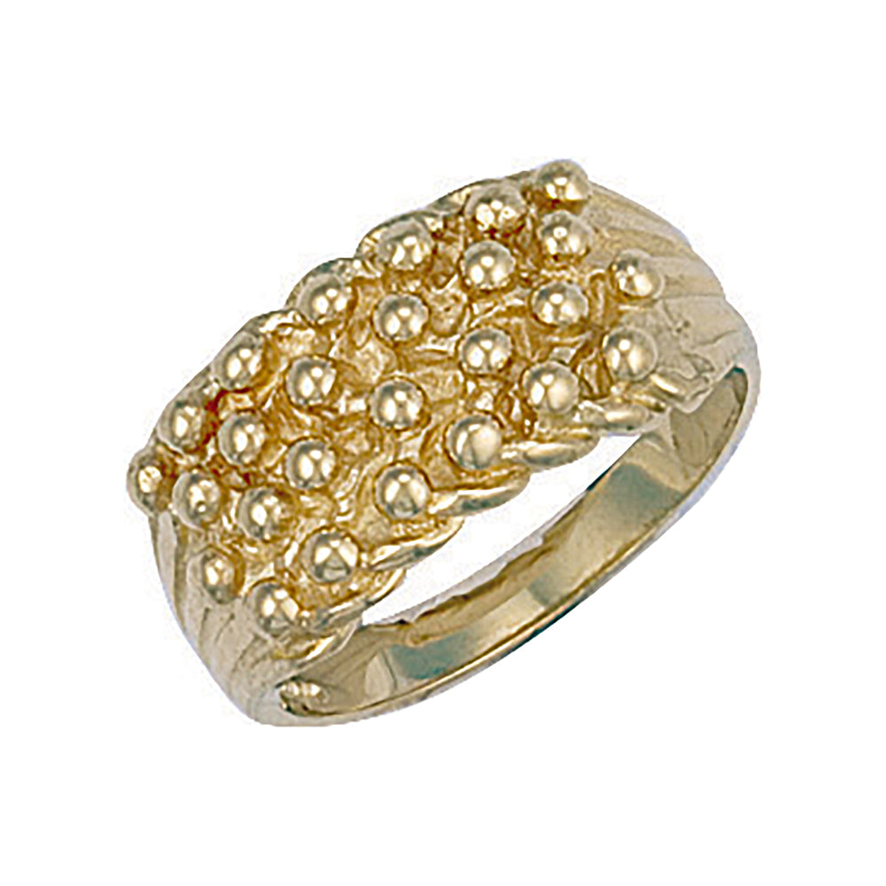 9ct Yellow Gold Woven Back 4 Row Keeper Ring