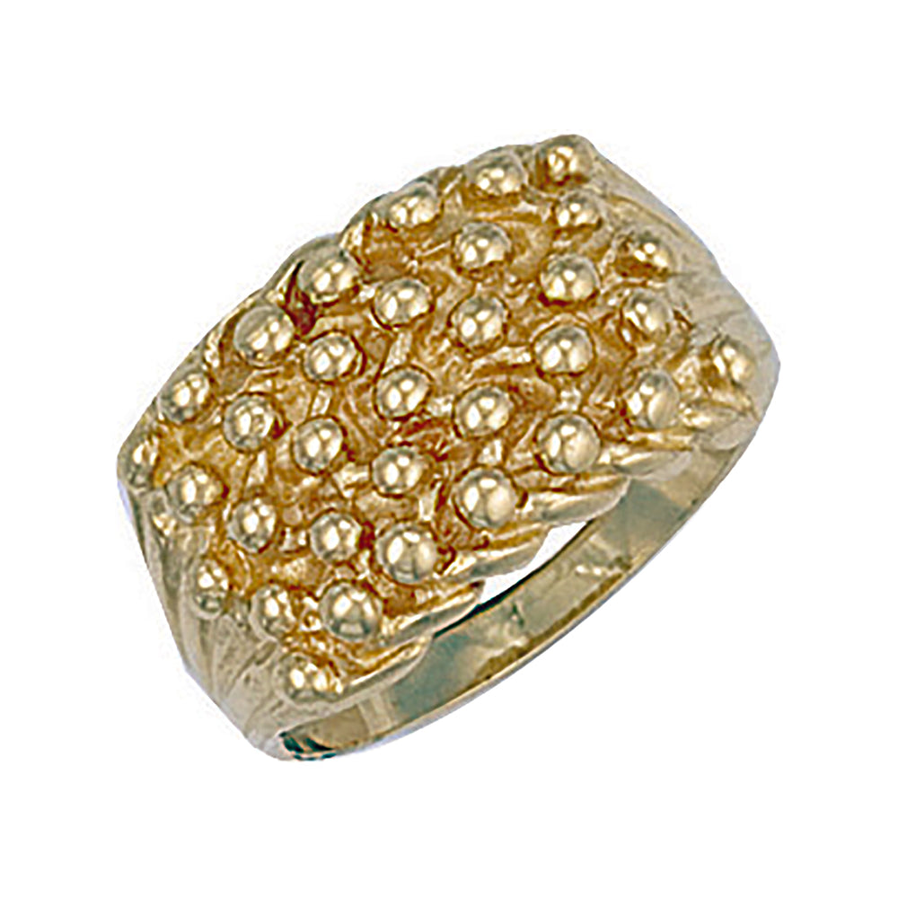 9ct Yellow Gold Woven Back 5 Row Keeper Ring