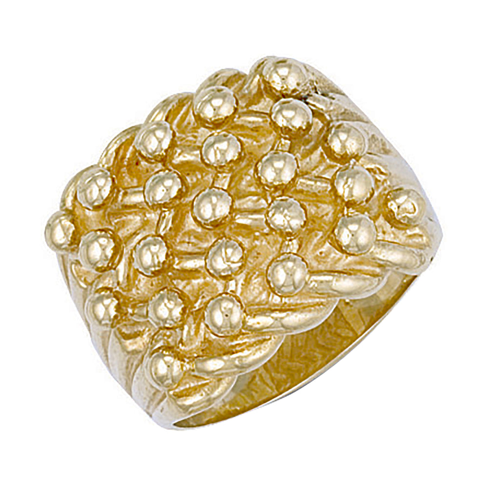 9ct Yellow Gold Woven Back 5 Row Keeper Ring