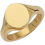 9ct Yellow Gold Oval Plain Top Signet Ring