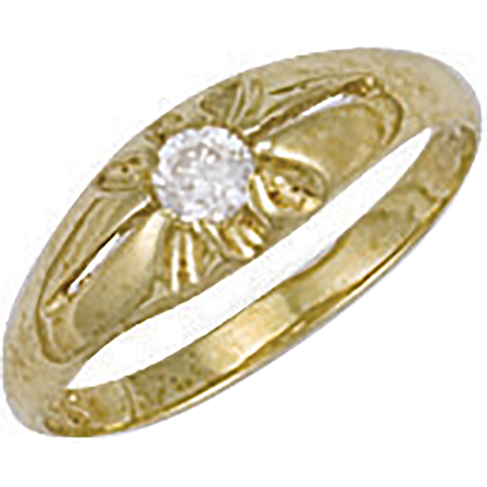 9ct Yellow Gold Cubic Zirconia Baby Gipsy Ring