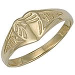 9ct Yellow Gold Baby Engraved Heart Signet Ring