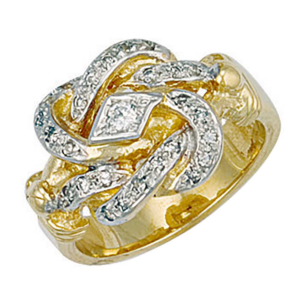 9ct Yellow Gold Cubic Zirconia Knot Ring