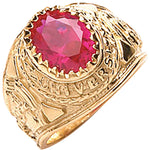 9ct Yellow Gold Red Baby Collage Ring